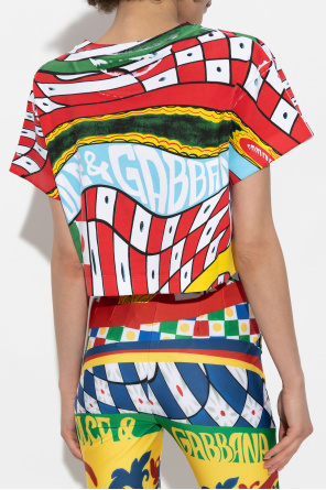 Dolce & Gabbana Krótki t-shirt z nadrukiem