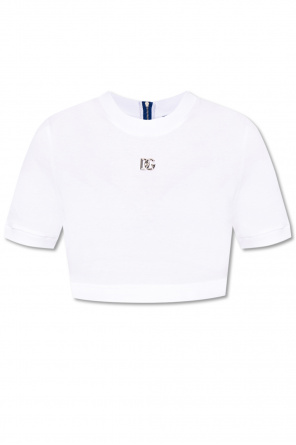 Dolce & Gabbana Kids logo print patch detail T-shirt
