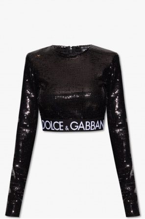 Dolce & Gabbana Kids cropped logo-patch sweatshirt