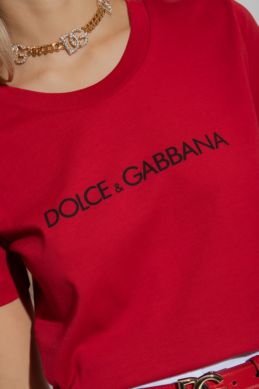 Dolce & Gabbana Dolce & Gabbana 18kt yellow gold sapphire cross charm necklace