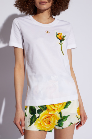 Dolce & Gabbana T-shirt z aplikacją w kształcie logo