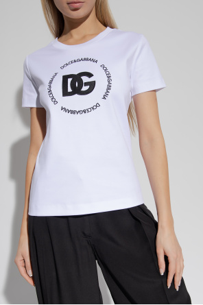 Dolce & Gabbana Ausgeblichene Slim-Fit-Jeans Grau T-shirt with logo