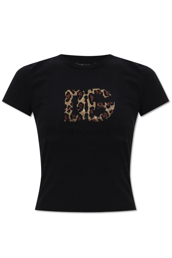 Dolce & Gabbana ribbed beanie T-shirt with logo
