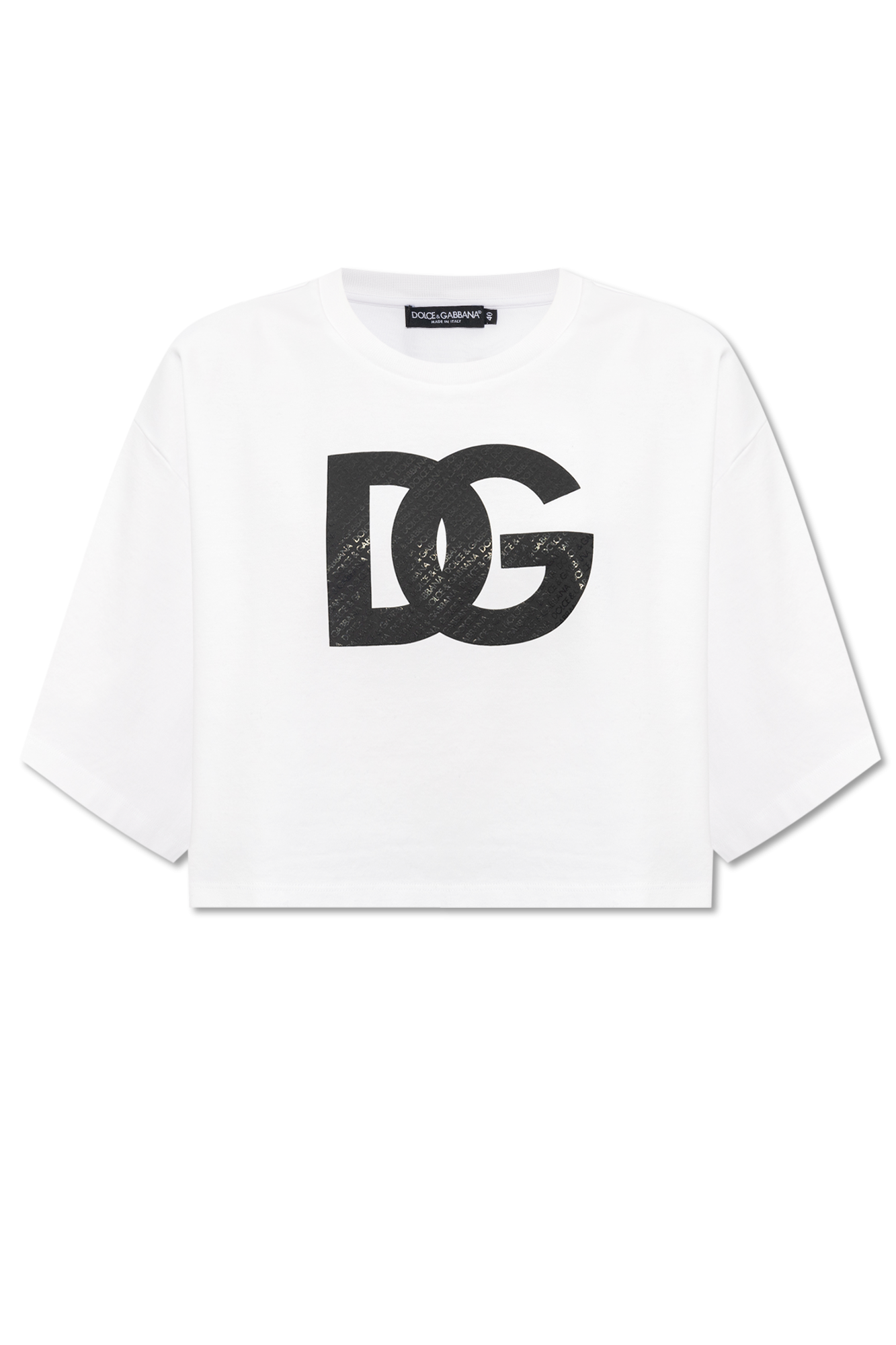 Dolce & Gabbana small DG Millennials bucket bag Cropped T-shirt with logo