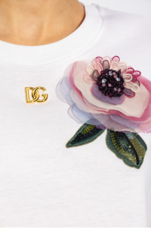 Dolce & Gabbana Cropped top with silk appliqué