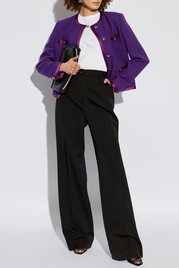 Dolce & Gabbana Camiseta de canalé con aplicación en forma de logo