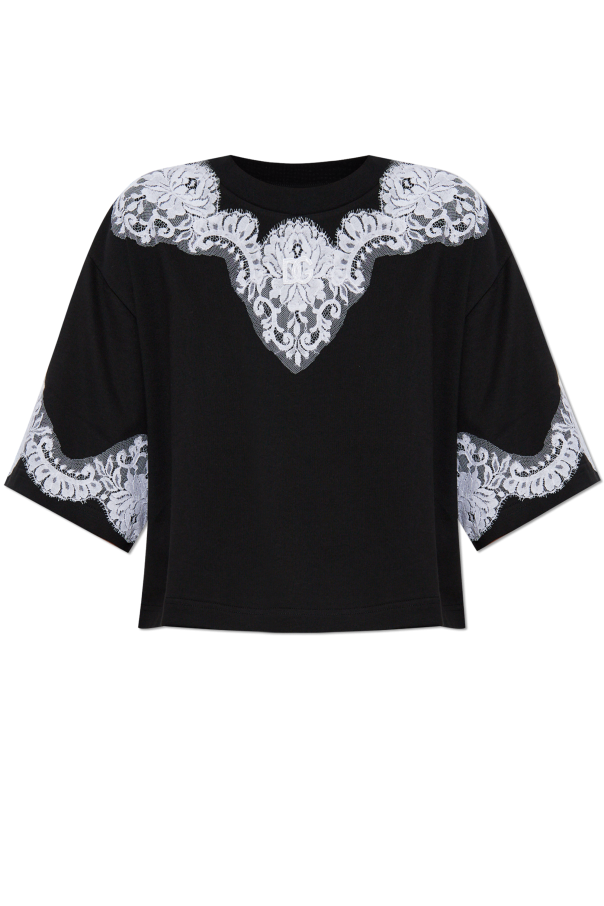 T-shirt with lace inserts od Dolce & Gabbana