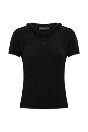 Top with lace inserts