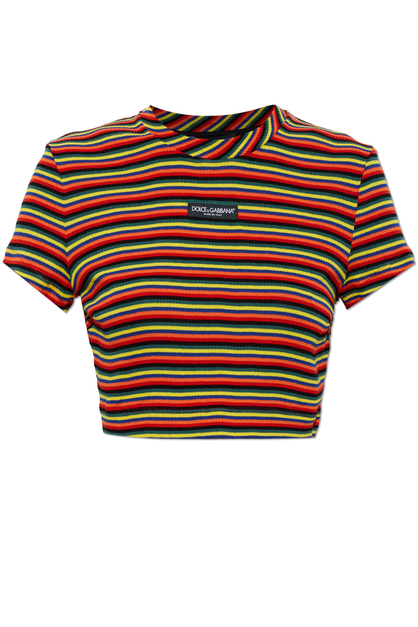 Cotton T-shirt with appliquéd logo od Dolce & Gabbana