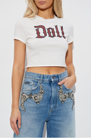 Dolce & Gabbana Camiseta corta con efecto 'vintage'