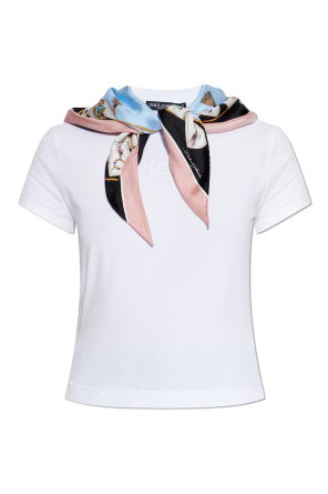 T-shirt with a detachable scarf