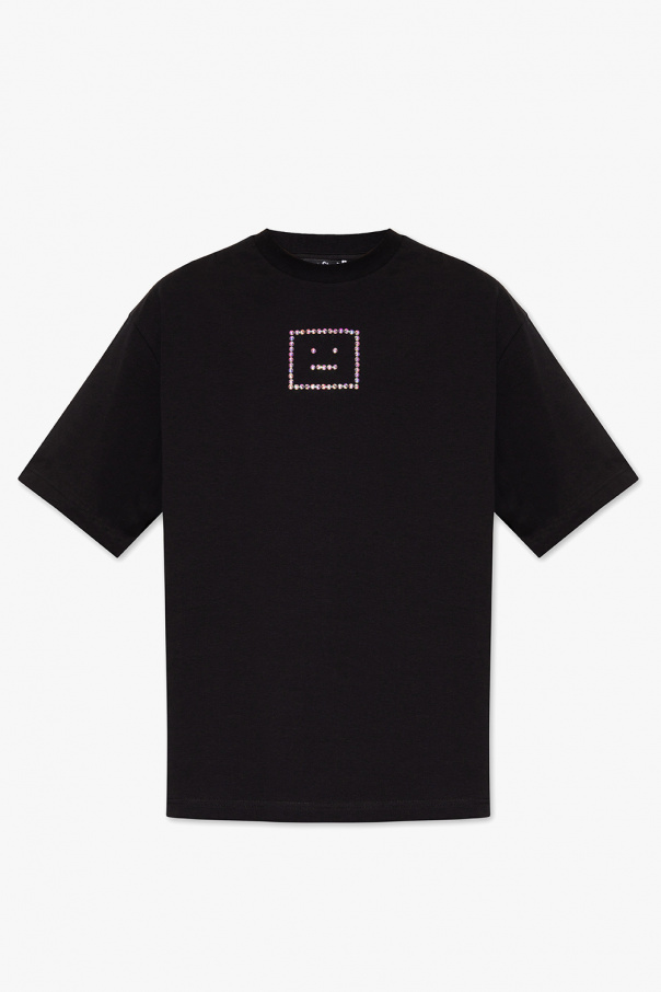 Acne Studios T-shirt Cropped with glossy appliqués