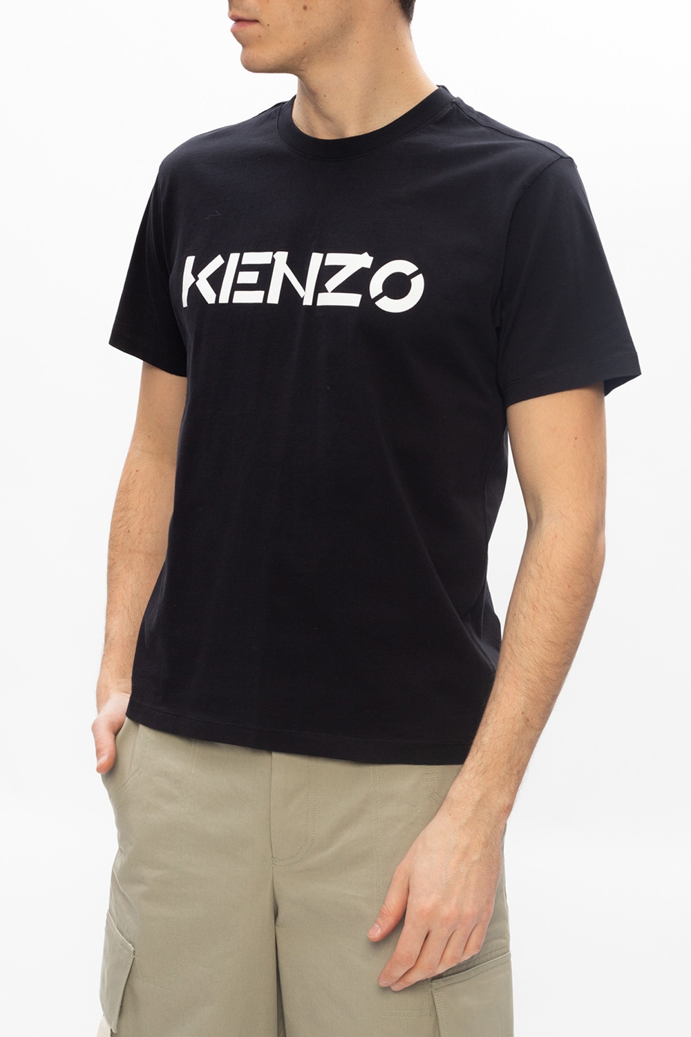 Kenzo crocodile logo-print T-shirt Bianco