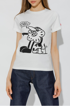 Kenzo T-shirt Orlebar z nadrukiem