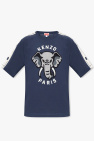 Abercrombie & Fitch Blå stribet t-shirt med ikonlogo og buet kant