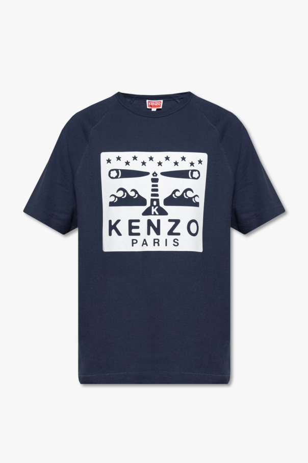 Kenzo leaf-print long-sleeved shirt