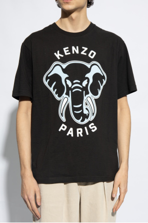 Kenzo TEEN logo-patch cotton sweatshirt Blau