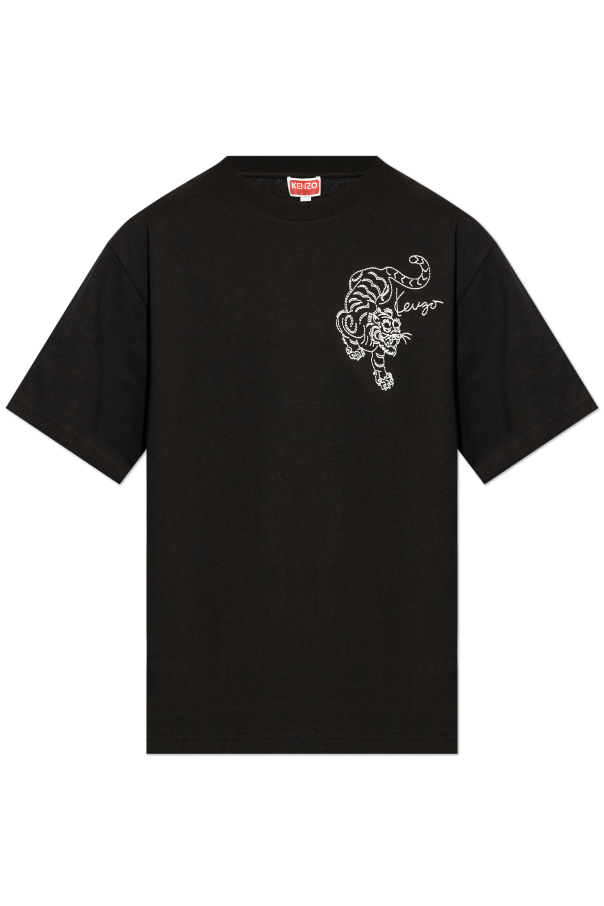 Kenzo T-shirt shoe-care with tiger motif