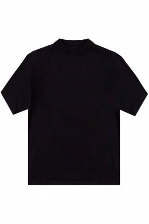 Armani EA7 Biało-czarny T-shirt z kontrastowymi wstawkami z blokami kolorów i logo