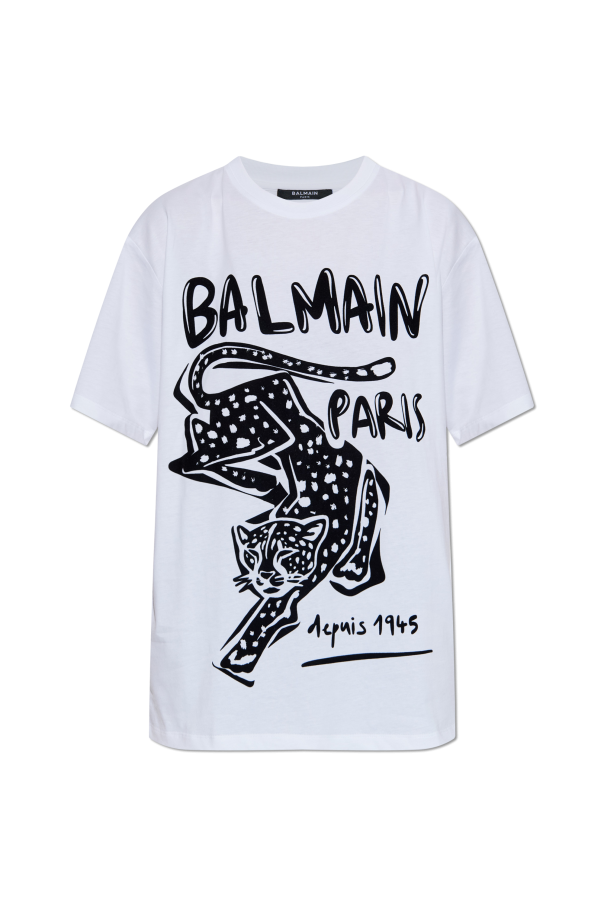T-shirt with a velvety print finish od Balmain