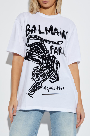 Balmain T-shirt with a velvety print finish