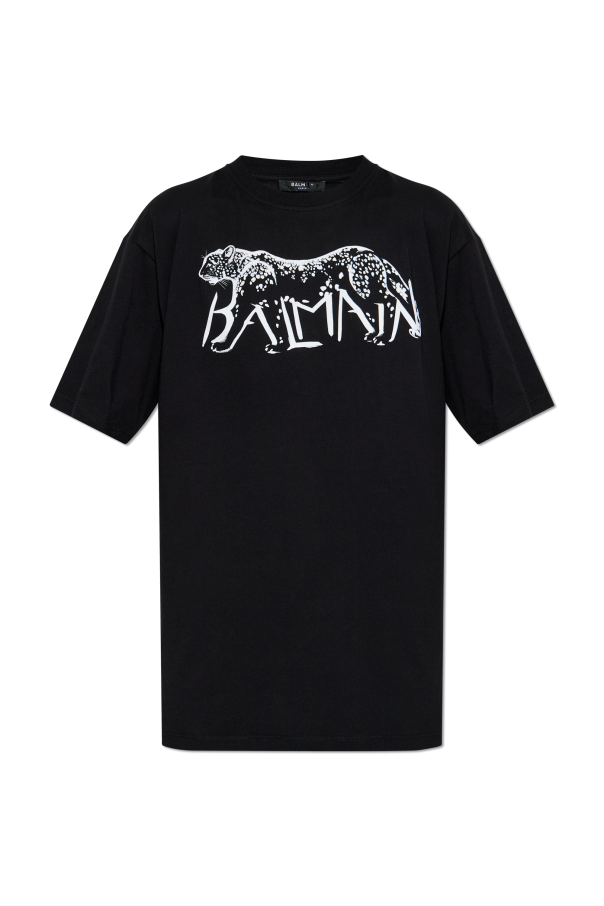 T-shirt with a velvet-finish print od Balmain