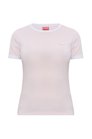 T-shirt with a logo patch