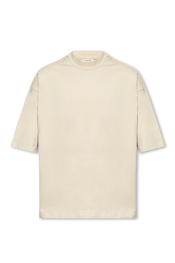 textured-effect roll neck T-shirt Cotton T-shirt