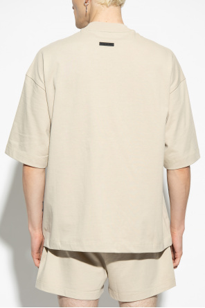 textured-effect roll neck T-shirt Cotton T-shirt
