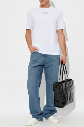 T-shirt mit aufgesticktem logo od Balmain