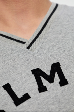 Balmain T-shirt with a logo and a velvety finish