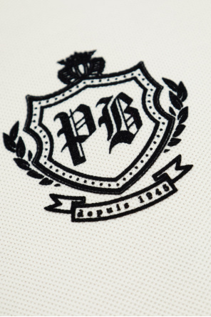 Balmain Polo con logo con acabado aterciopelado