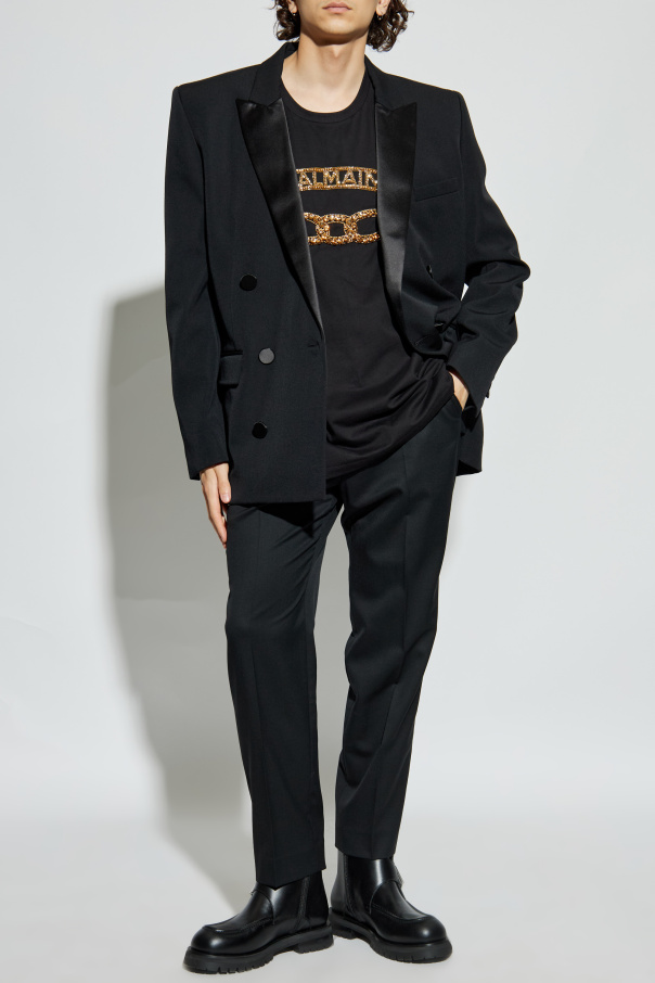 Balmain T-shirt with shimmering appliqués