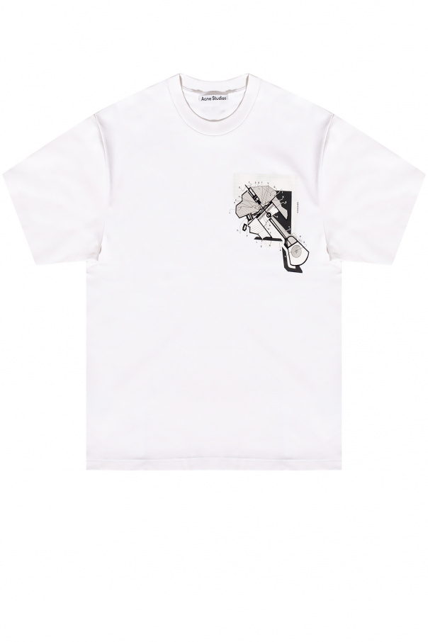 PULL&BEAR RUSSELL ATHLETIC SHORT SLEEVE - Print T-shirt - white