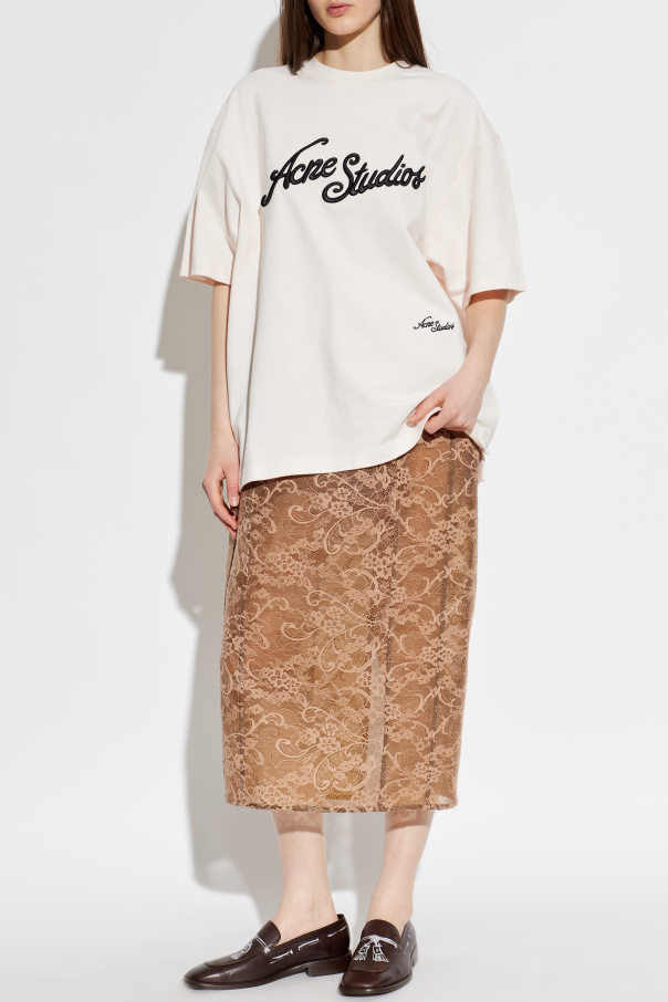 Acne Studios T-shirt z wyszytym logo
