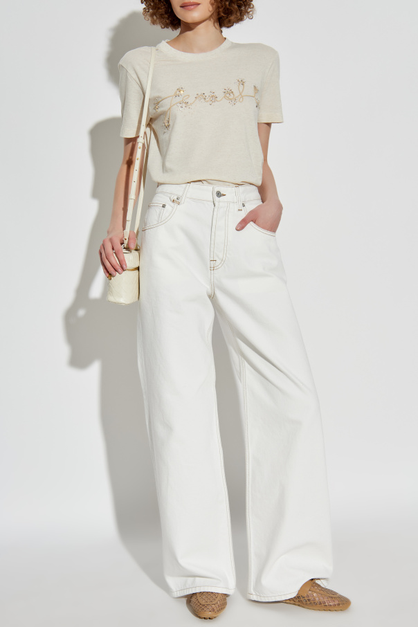 Fendi T-shirt with shimmering appliqués