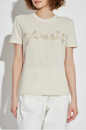 Fendi T-shirt with shimmering appliqués