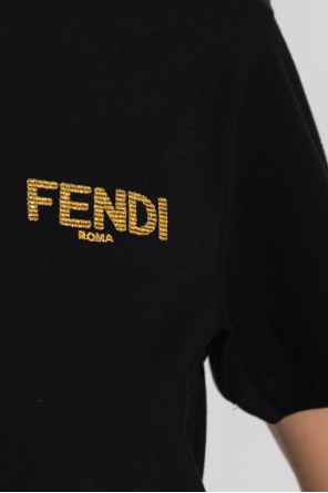 Fendi Cropped T-shirt with logo