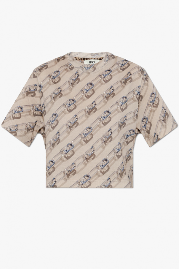 Fendi Cropped T-shirt with logo