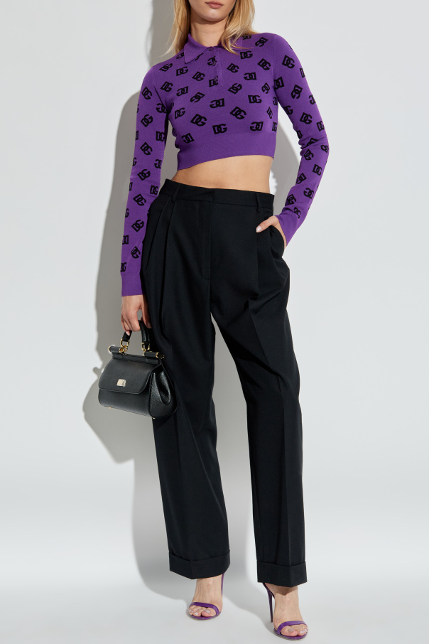 Dolce & Gabbana Cropped polo with long sleeves