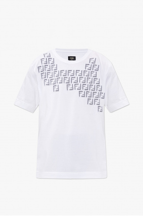 T-shirt z logo od Fendi
