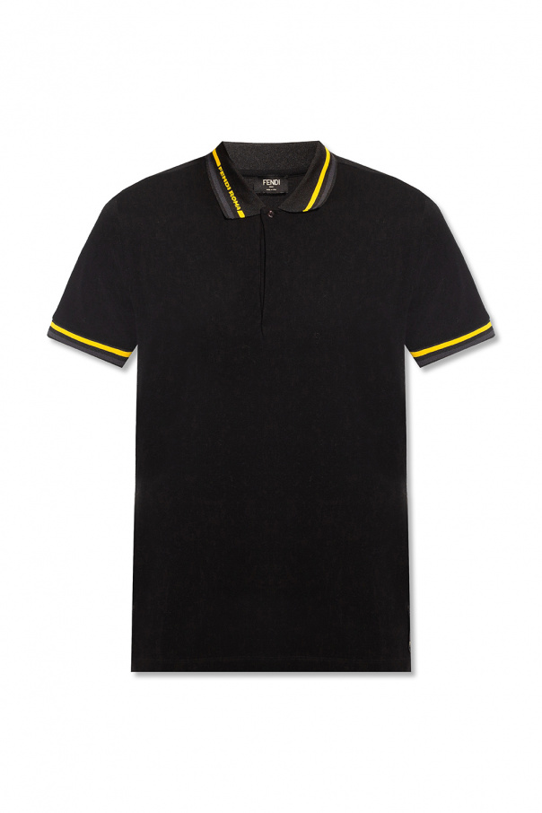 Fendi Mango Cotton Ribbed piki polo Shirt