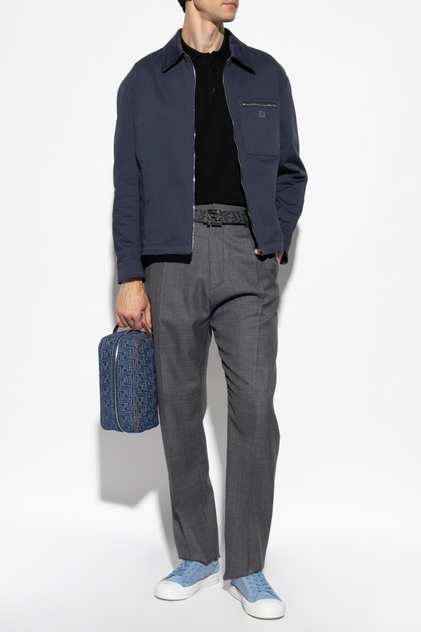 Fendi Polo shirt with an appliqué in the shape of a logo