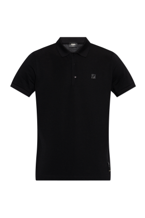Polo shirt with a logo-shaped appliqué