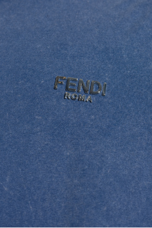 Fendi T-shirt z aplikacją w kształcie logo