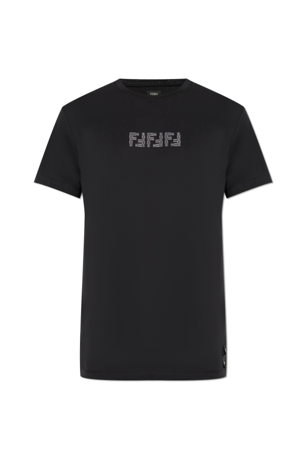 Fendi T-shirt z wyszytym logo