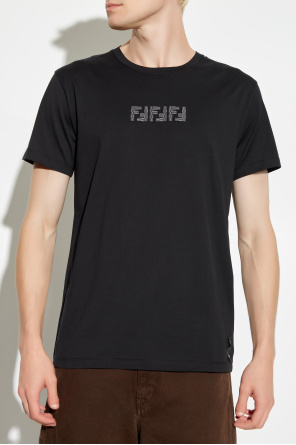 Fendi T-shirt z wyszytym logo