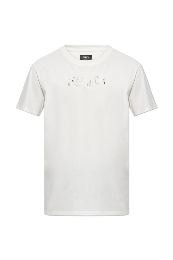 T-shirt with embroidered logo od Fendi