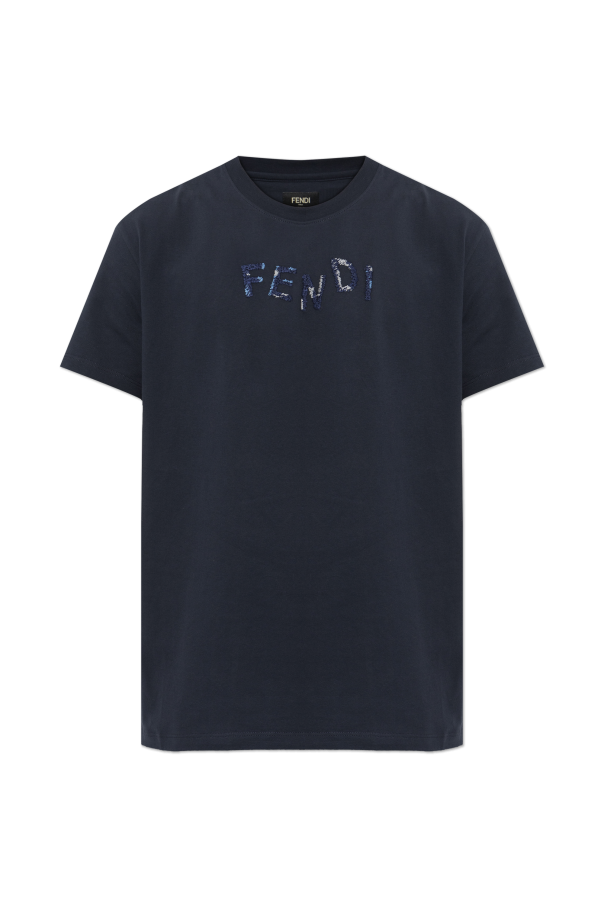 T-shirt with embroidered logo od Fendi
