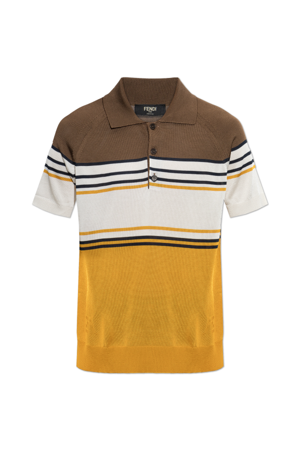 Polo with embroidered logo od Fendi